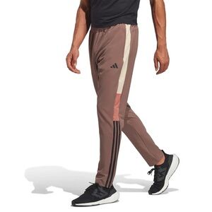 🆒 adidas Men’s Taupe Joggers with Cream and Pink Side Panels